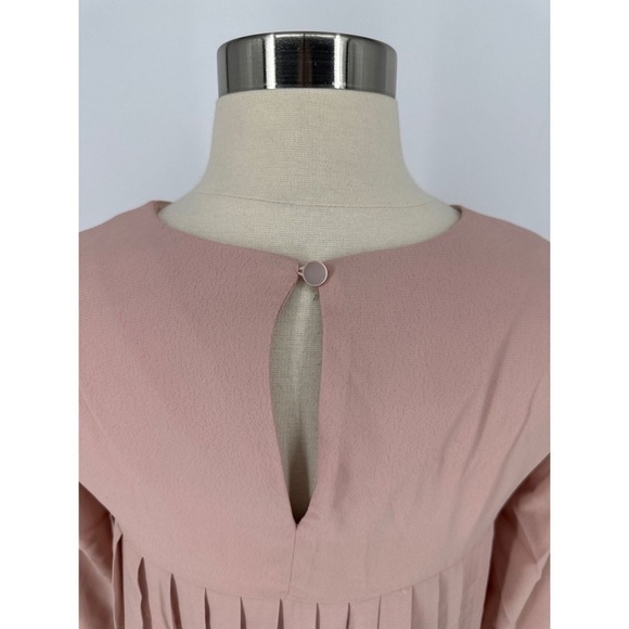 ASOS Design Pleated Trapeze Long Sleeve Mini Dress - Picture 7 of 14